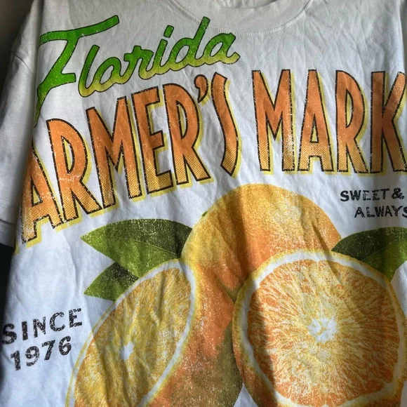 Florida Farmer's Market Kids T-Shirt - White and Orange - Picture 1 of 1